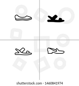 Shoes fashion style lineal, fill, solid, glyph icon set ransparent background