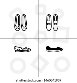 Shoes fashion style lineal, fill, solid, glyph icon set ransparent background