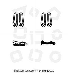 Shoes fashion style lineal, fill, solid, glyph icon set ransparent background