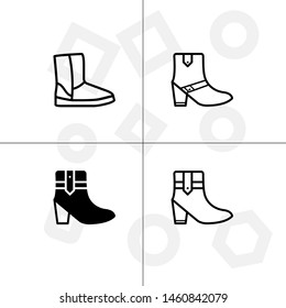 Shoes fashion style lineal, fill, solid, glyph icon set ransparent background