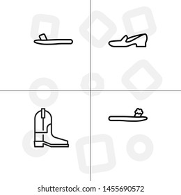 Shoes fashion style outline icon set transparent background