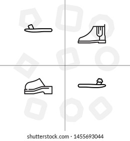 Shoes fashion style outline icon set transparent background