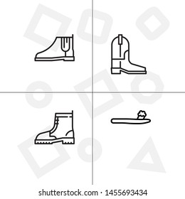 Shoes fashion style outline icon set transparent background