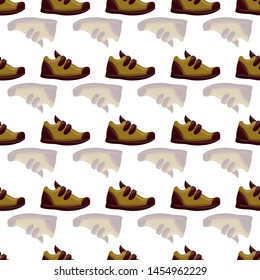 Shoes Flat Color Background Seamless Pattern