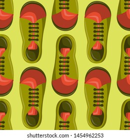 Shoes Flat Color Background Seamless Pattern