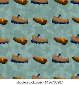 Shoes Flat Color Background Seamless Pattern
