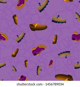 Shoes Flat Color Background Seamless Pattern