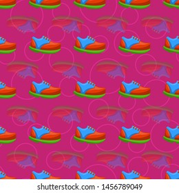 Shoes Flat Color Background Seamless Pattern