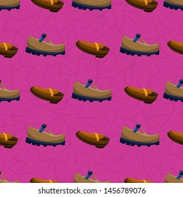 Shoes Flat Color Background Seamless Pattern