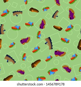 Shoes Flat Color Background Seamless Pattern