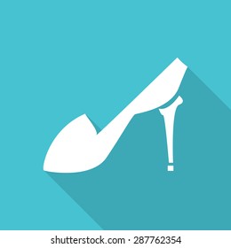 shoes flat icon with long shadow.