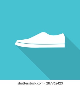 shoes flat icon with long shadow.