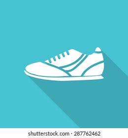 shoes flat icon with long shadow.