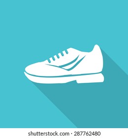 shoes flat icon with long shadow.