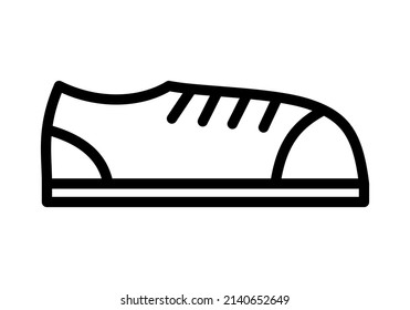 Shoes flat line icon. Outline sign for mobile concept and web design, store.
