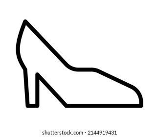 Shoes flat line icon. Outline sign for mobile concept and web design, store.