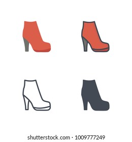 Shoes flat outlined solid icon