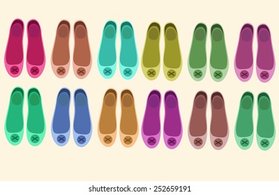 shoes flats vector fashion