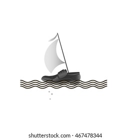 shoes floating in the wind on the waves