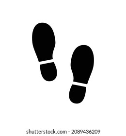 shoes foot print icon in flat style