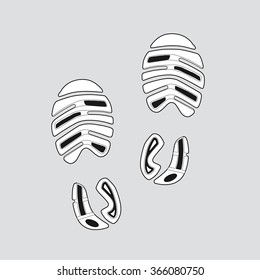shoes foot print. Imprint. vector Illustration