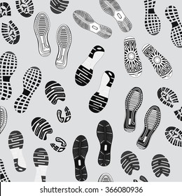 Shoes foot prints. Imprint. Vector Illustration