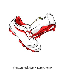 Shoes football res on white background