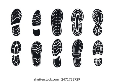 Shoes Footprint Illustration Vector Set