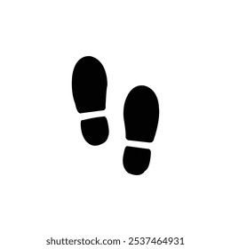 Shoes footprint silhouette on white background. Silhouette of a shoes footprint.