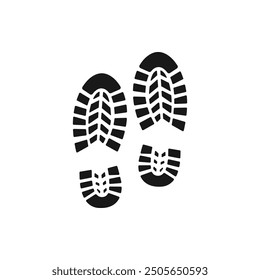 Shoes Footprint Silhouette Vector Illustration