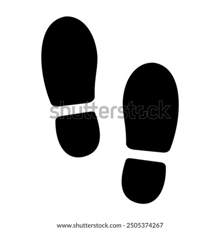 Shoes footprint silhouette. Vector image