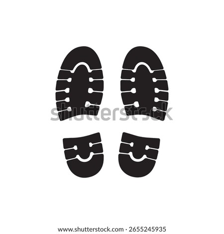 Shoes footprint silhouette. Vector image