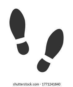 Shoes footprints graphic icon. Footprints shoes sign isolated on white background. Vector illustration