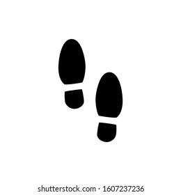 Shoes Footsteps icon vector illustration in black flat design on white background 