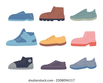 Shoes footwear colorful set collection casual bright color boots fashion sneakers fashionable summer set