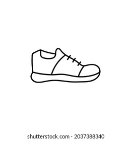 Shoes, footwear icon in flat black line style, isolated on white background 