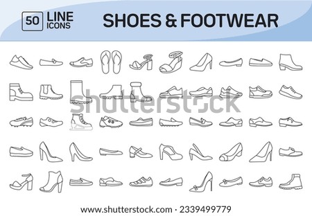 Shoes and Footwear Line Icons Pack Vol 1 Foto stock © 