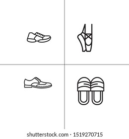 Shoes footwear lineal icon set
