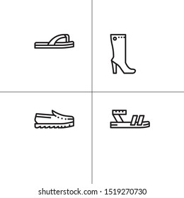 Shoes footwear lineal icon set