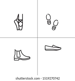 Shoes footwear lineal icon set