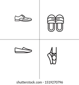 Shoes footwear lineal icon set