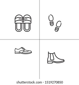 Shoes footwear lineal icon set