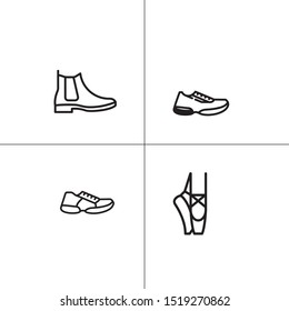 Shoes footwear lineal icon set