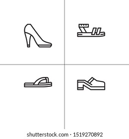 Shoes footwear lineal icon set