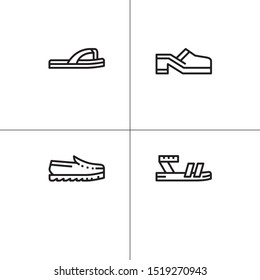 Shoes footwear lineal icon set