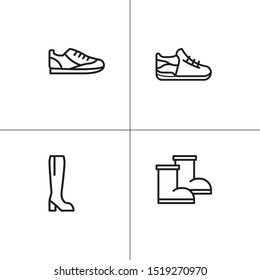 Shoes footwear lineal icon set