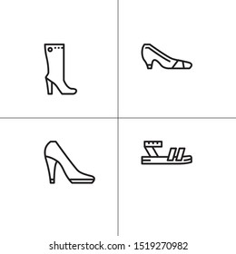 Shoes footwear lineal icon set