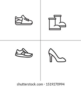 Shoes footwear lineal icon set