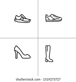 Shoes footwear lineal icon set