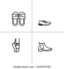Shoes footwear lineal icon set